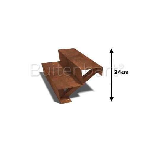 Cortenstaal Trap 2-treden, breedte 80cm