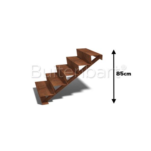 Cortenstaal Trap 5-treden, breedte 80cm