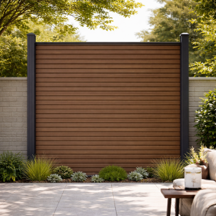 NexaFence Rhombus Walnut 180x180cm
