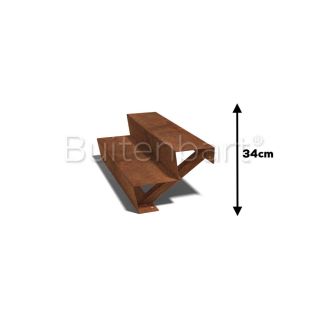 Cortenstaal Trap 2-treden, breedte 100cm
