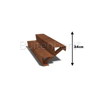 Cortenstaal Trap 2-treden, breedte 120cm