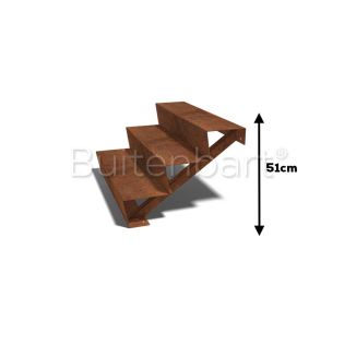 Cortenstaal Trap 3-treden, breedte 100cm