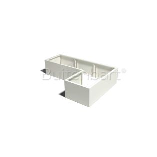Gepoedercoat Staal Wit Plantenbak L-vorm 50, hoogte 40cm