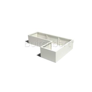 Gepoedercoat Staal Wit Plantenbak L-vorm 80, hoogte 40cm