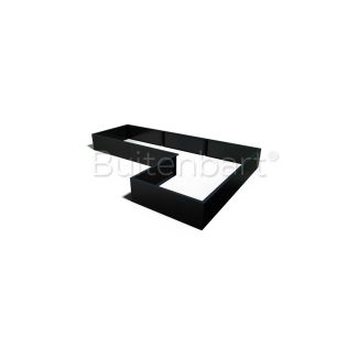 Gepoedercoat Staal Zwart Plantenbak L-vorm 100, hoogte 40cm
