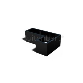 Gepoedercoat Staal Zwart Plantenbak L-vorm 40, hoogte 40cm