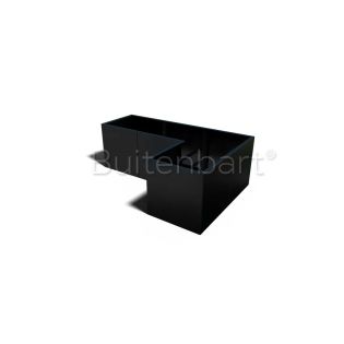 Gepoedercoat Staal Zwart Plantenbak L-vorm 80, hoogte 40cm