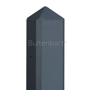 Hoekpaal antraciet gecoat met diamantkop 10x10x280cm
