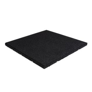 Rubber Veiligheidstegel Zwart 50x50x4,5cm