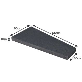 Oud Hollandse Trapezium Antraciet 120x60/30x8cm