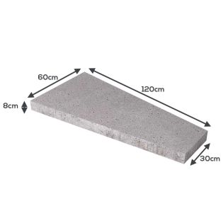 Oud Hollandse Trapezium Grijs 120x60/30x8cm