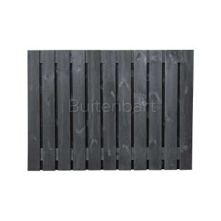 Trendline Schuttingscherm 130x180cm, Vuren Geschaafd Zwart gespoten, 16mm