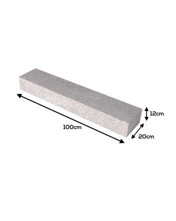Oud Hollandse Betonbiels met facet Grijs 100x20x12cm