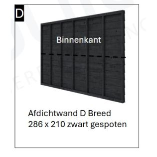 Afdichtwand Zwart gespoten BREED