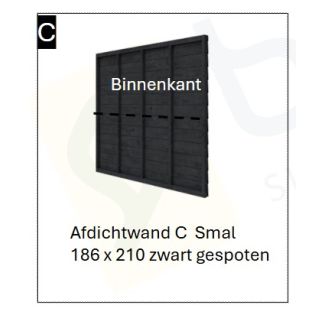 Afdichtwand Zwart gespoten SMAL