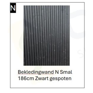 Bekledingswand Zwart gespoten SMAL 1.86x2.10