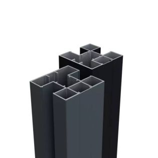 Boston Aluminium paal incl. Afwerkingsprofiel 75x75mm, lengte 300cm Ral 9005