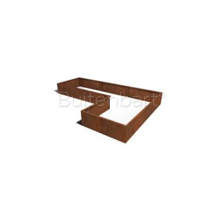 Cortenstaal Plantenbak L-vorm 120, hoogte 40cm