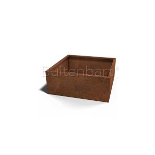 Cortenstaal Plantenbak Vierkant 100x100cm, hoogte 40cm