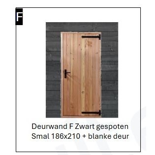 Deurwand Zwart gespoten SMAL met Naturel deur