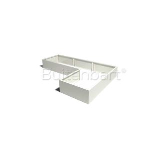 Gepoedercoat Staal Wit Plantenbak L-vorm 120, hoogte 40cm
