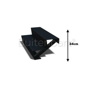 Gepoedercoat Staal Zwart Trap 2-treden, breedte 100cm