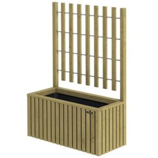 Trellis bloembak Elan 130 Excellent, 89 x 42 x 42 cm hoogte 130 cm, groen geïmpregneerd.