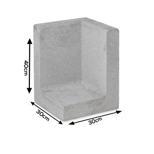 L-hoekelement Grijs 30x30x40cm