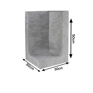 L-hoekelement Grijs 30x30x50cm