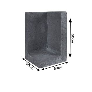 L-hoekelement Zwart 30x30x50cm