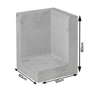 L-hoekelement Grijs 50x50x80cm