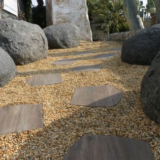 Staptegel Flagstone Keramisch Holz Marrone Ø42x36x2cm