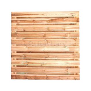 Trendline Schuttingscherm HORIZONTAAL 180x180cm, Grenen Rood Geimpregneerd, 16mm