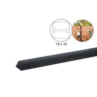 Tussenpaal antraciet met diamantkop 10x10x310cm