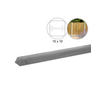 Tussenpaal grijs met diamantkop 10x10x280cm