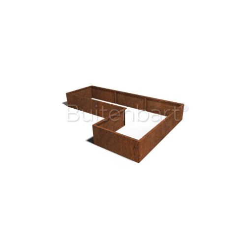 Cortenstaal Plantenbak L-vorm 100, hoogte 40cm