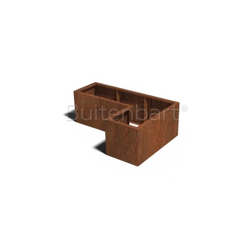 Cortenstaal Plantenbak L-vorm 40, hoogte 40cm