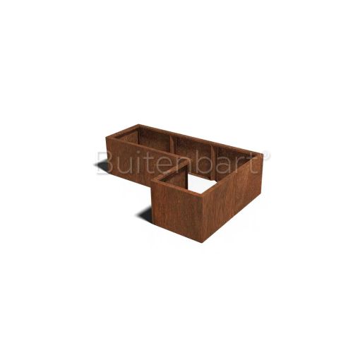Cortenstaal Plantenbak L-vorm 50, hoogte 40cm