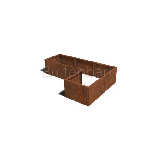 Cortenstaal Plantenbak L-vorm 60, hoogte 40cm