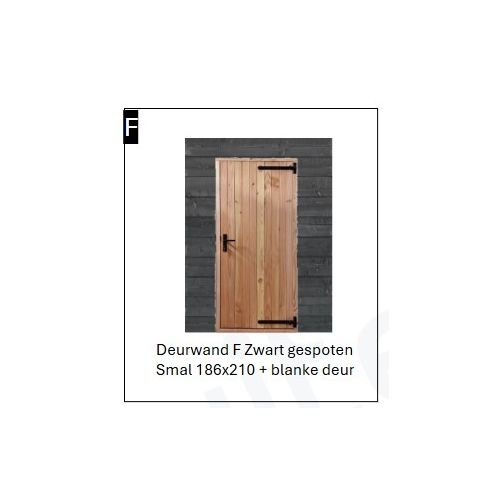 Deurwand Zwart gespoten SMAL met Naturel deur