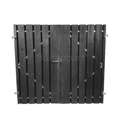Dubbele Tuinpoort Trendline Easy Grenen Zwart Gespoten 220x190cm Linksdraaiend