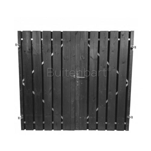 Dubbele Tuinpoort Trendline Easy Grenen Zwart Gespoten 280x190cm Rechtsdraaiend