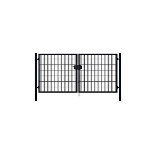 Dubbele poort hoog dubbelstaafmat 200x300cm Zwart RAL9005