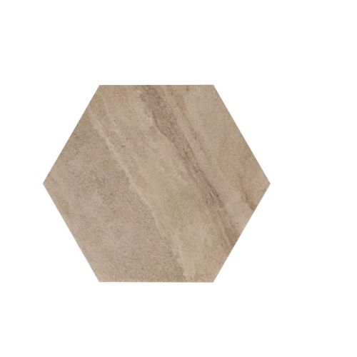 Keramische Zeshoek tegel Cappuccino Ø60x52x2cm