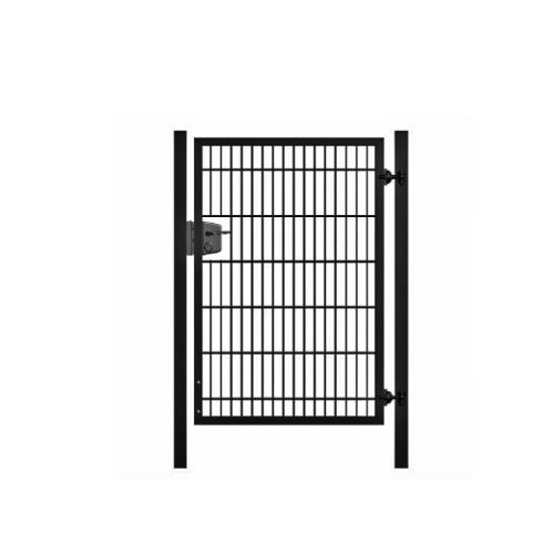 Enkele poort hoog dubbelstaafmat 200x100cm Zwart RAL9005