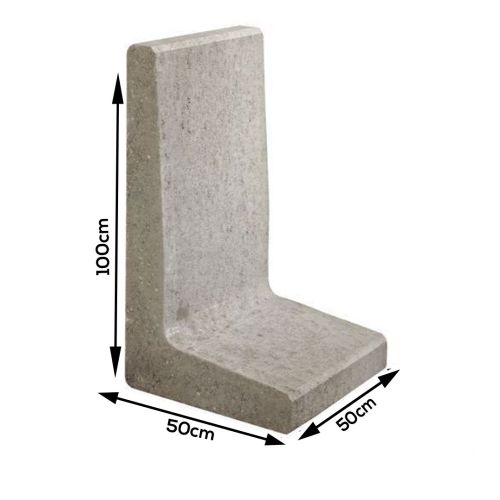 L-element Grijs 50x50x100cm