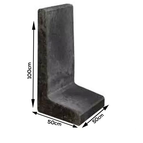 L-element Zwart 50x50x100cm