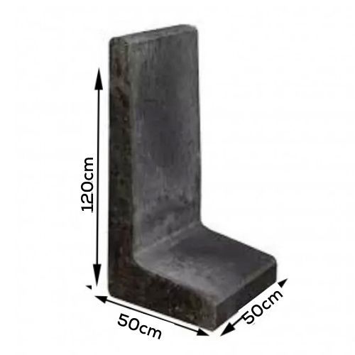 L-element Zwart 50x50x120cm