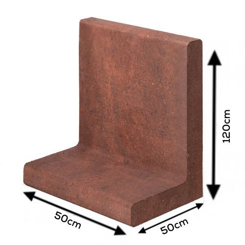 L-element Roestbruin 50x50x120cm
