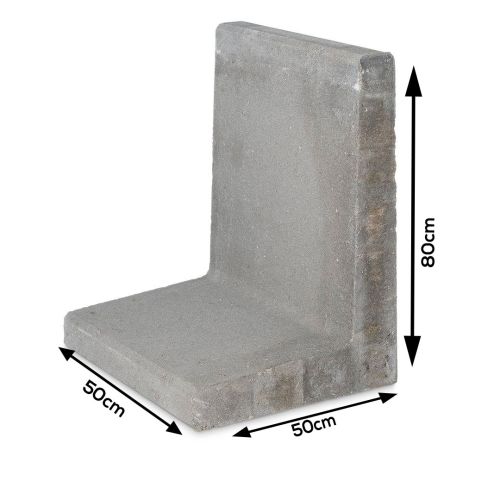 L-element Grijs 50x50x80cm